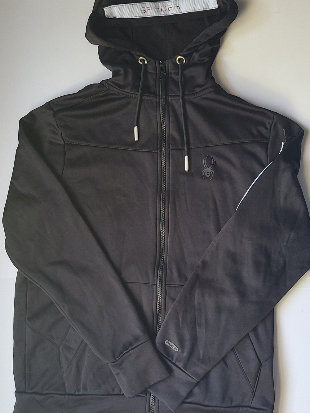 Spyder Black Full-Zip Hooded Performance Hoodie For Kids